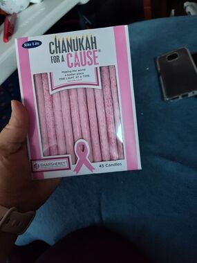 Chanukah For A Cause Pink Menorah Candles - 45 Pack